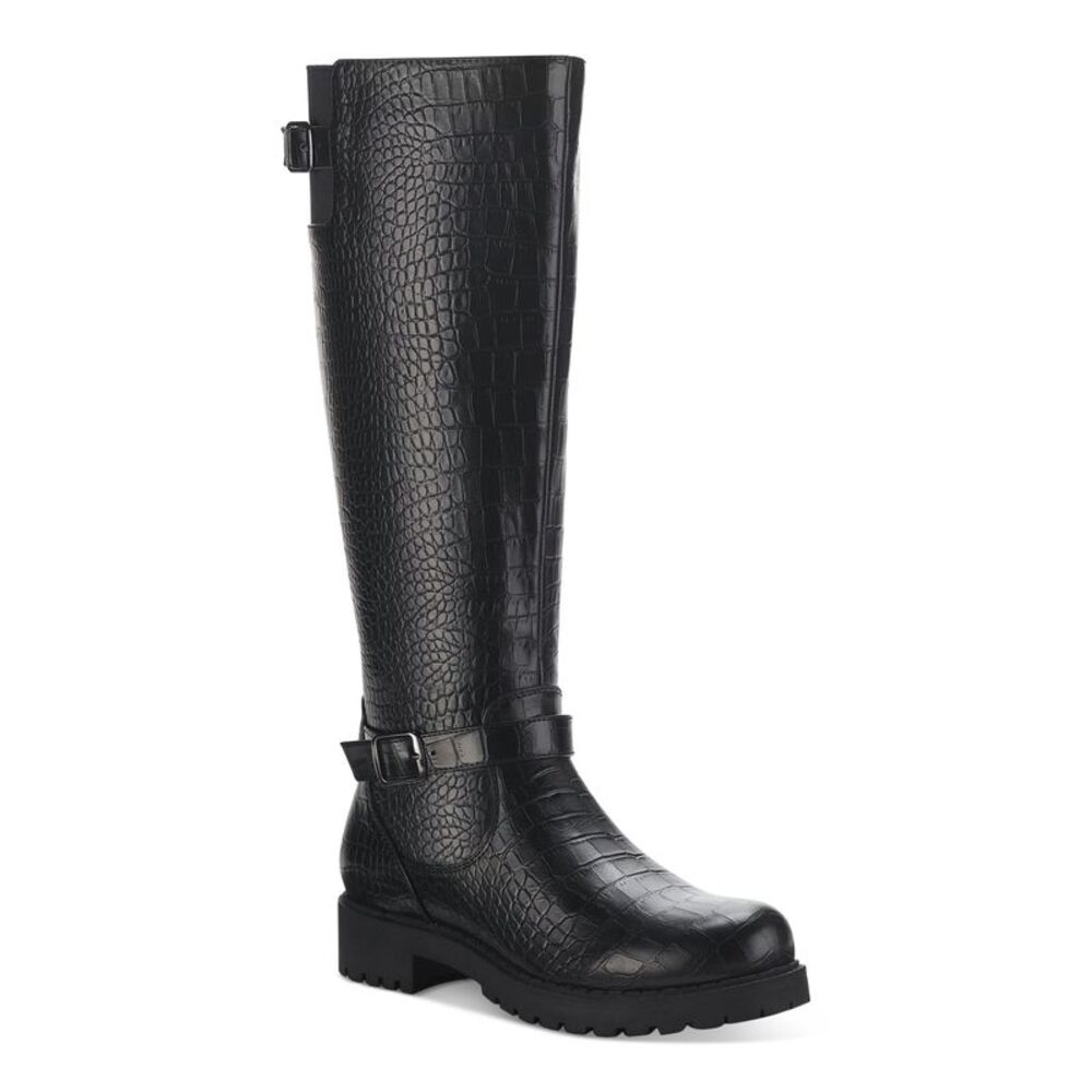 STYLE & COMPANY Womens Black Elenorr Round Toe Block Heel Riding Boot 8.5 M